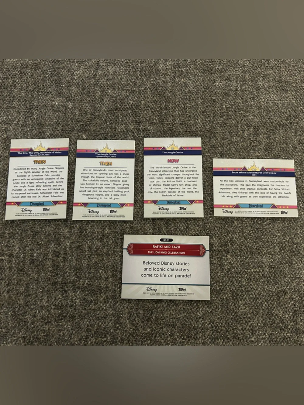 Topps Disneyland 70th anniversary Collectible Trading Cards - 5 Card Set - Picture 2 of 2